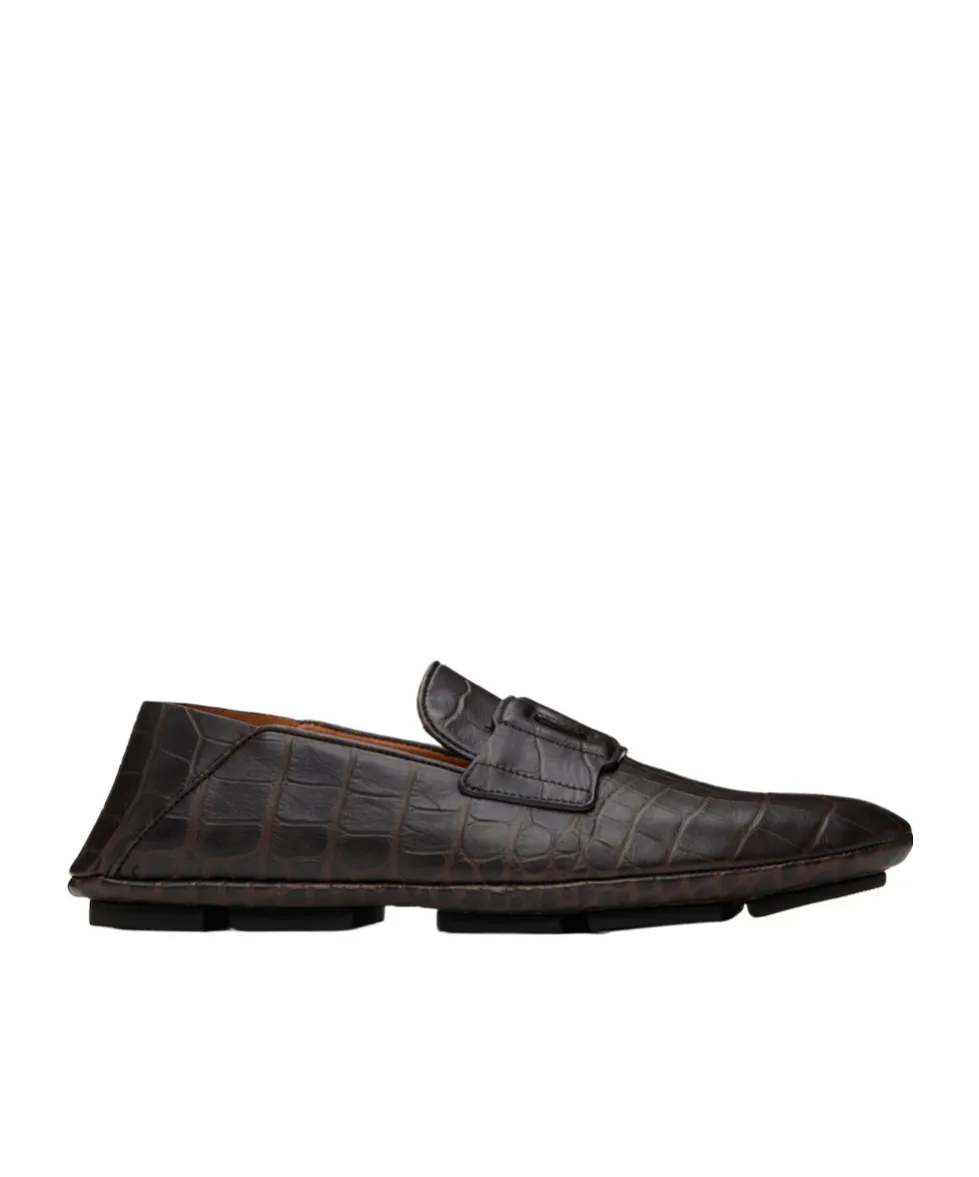 Crocodile Embossed Loafers