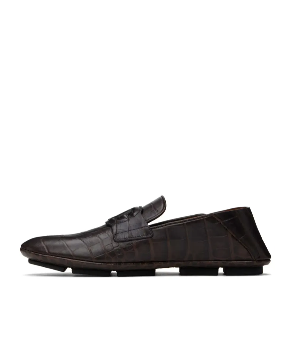 Crocodile Embossed Loafers