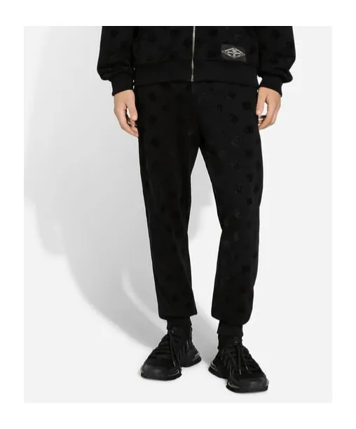Monogram-Embossed Cotton Track Pants