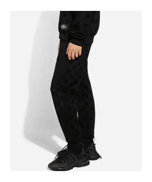 Monogram-Embossed Cotton Track Pants