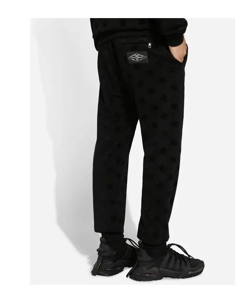 Monogram-Embossed Cotton Track Pants