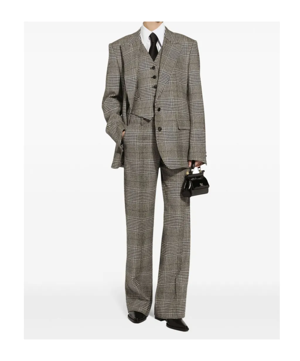 Plaid Flared Pants