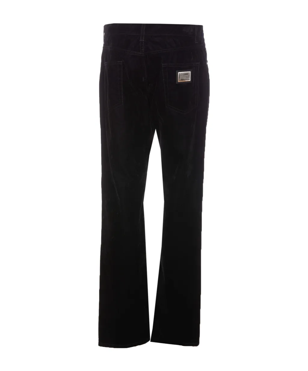 Logo Plaque Straight Leg Pants