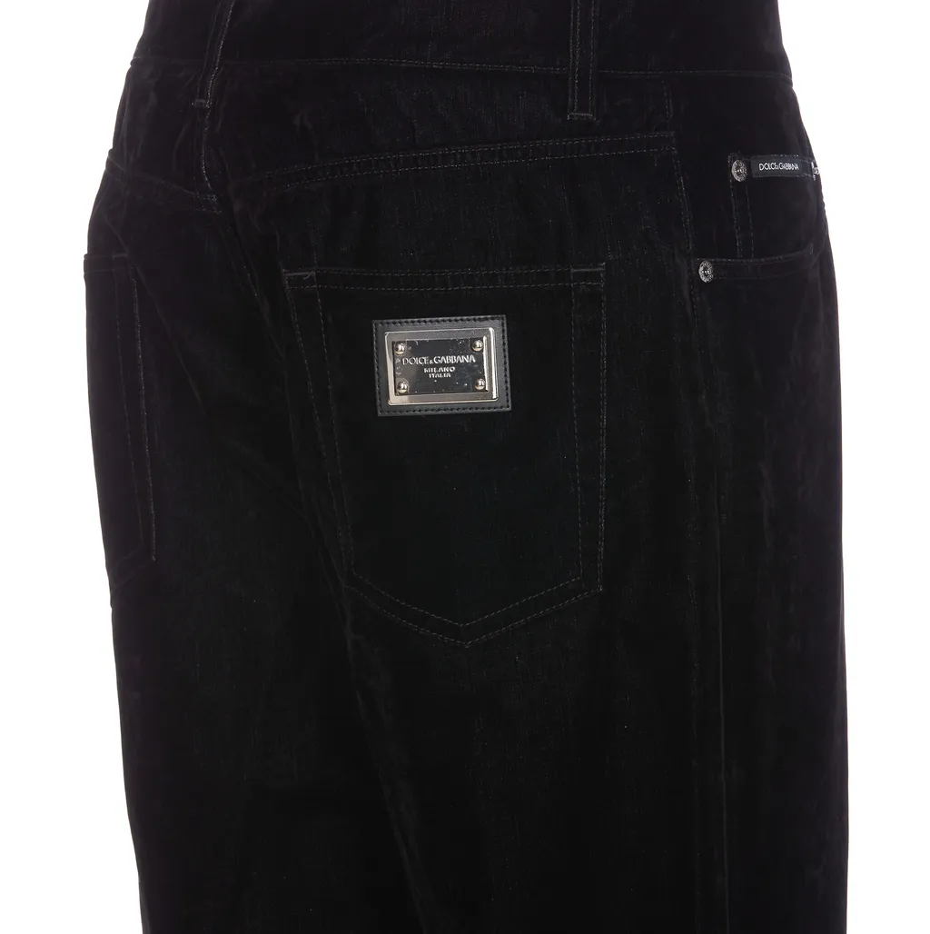 Logo Plaque Straight Leg Pants