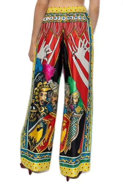 Carretto Printed Wide Leg Pajama Pants
