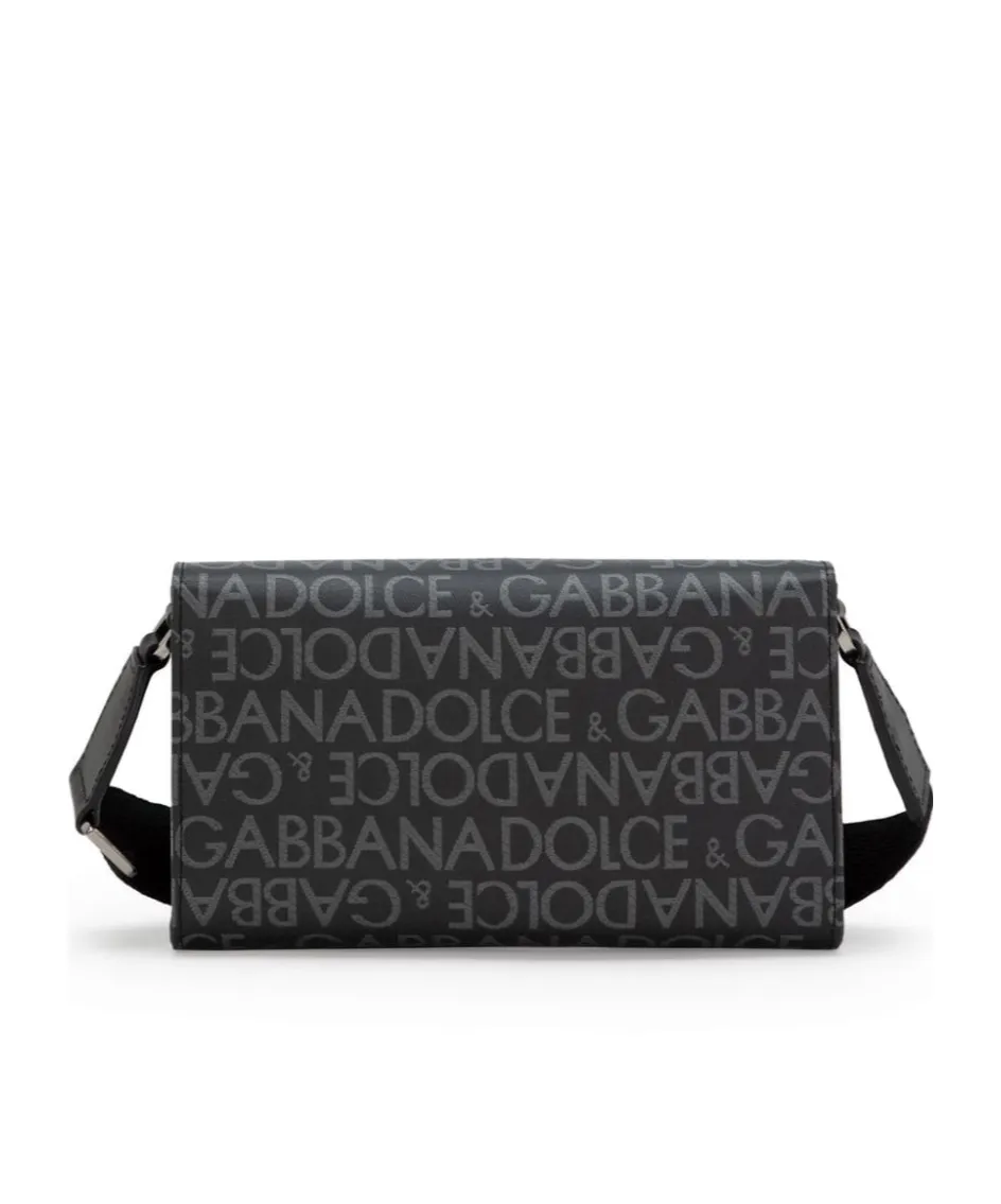 Logo Jacquard Foldover Top Crossbody Bag