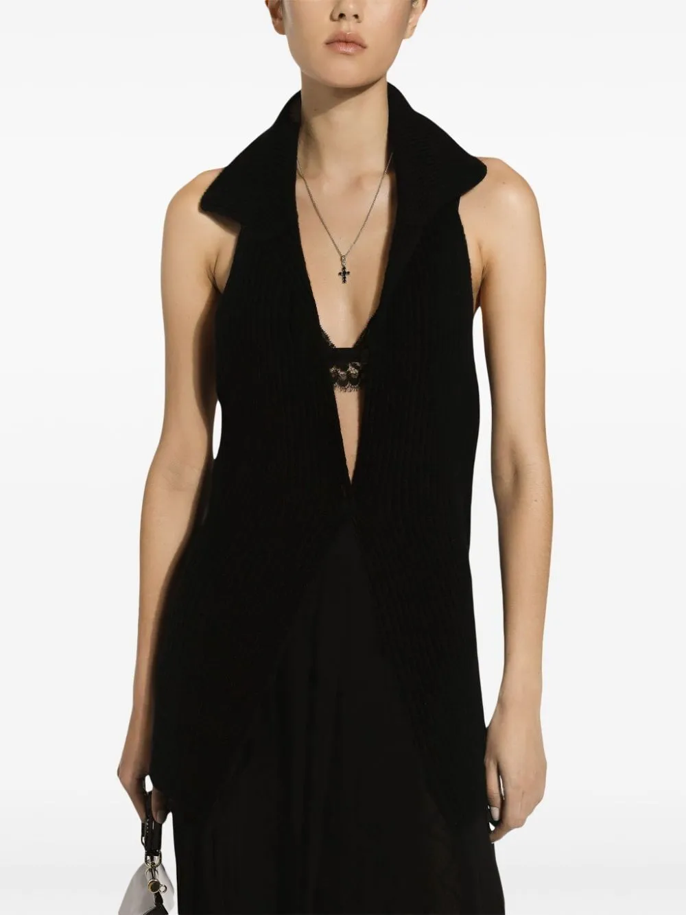 Fisherman's Rib-Knit Wool Vest