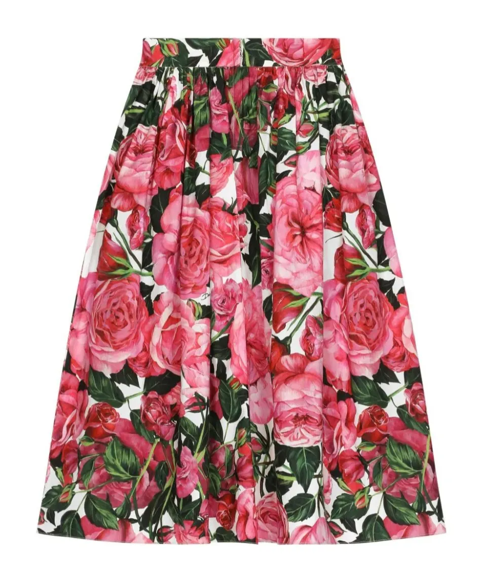 Floral-Printed Straight Hem Skirt