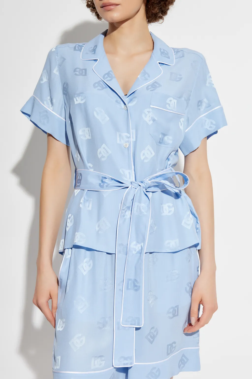 All-Over Dg Logo Jacquard Satin Shirt