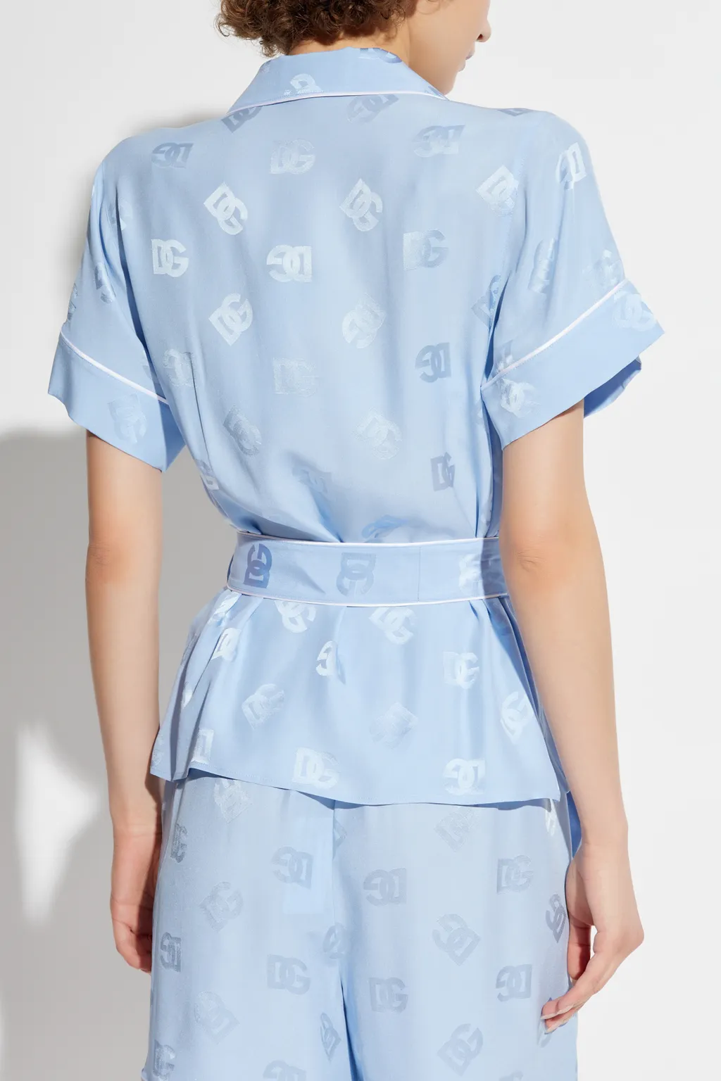 All-Over Dg Logo Jacquard Satin Shirt