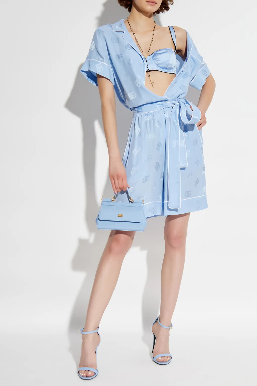 All-Over Dg Logo Jacquard Satin Shirt