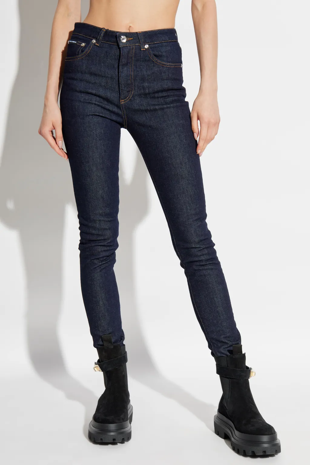 Logo Plaque Skinny Jeans