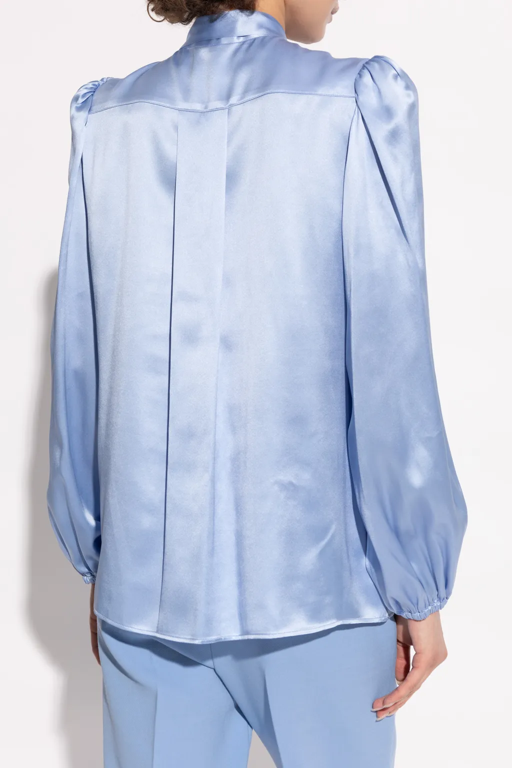 Pussy-Bow Bell-Sleeved Shirt