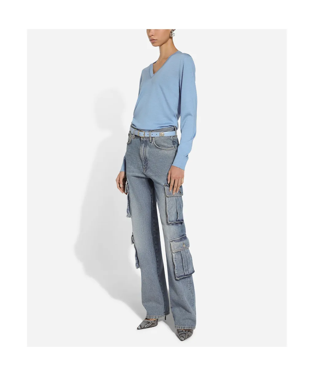 Logo Plaque Cargo Jeans