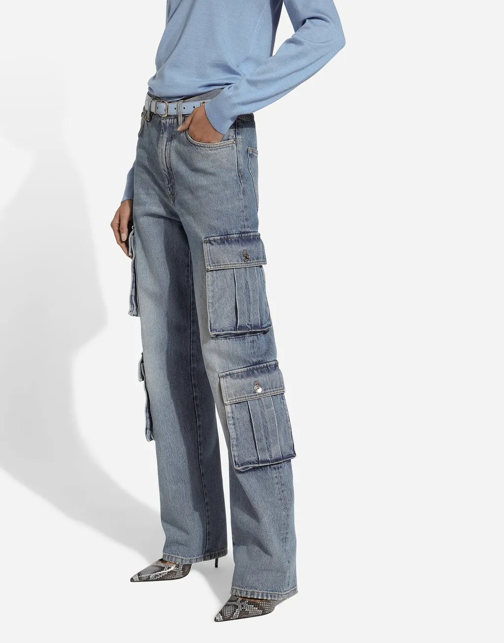 Logo Plaque Cargo Jeans