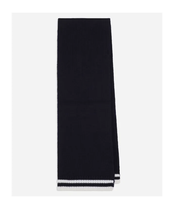 Logo Embroidered Ribbed Scarf