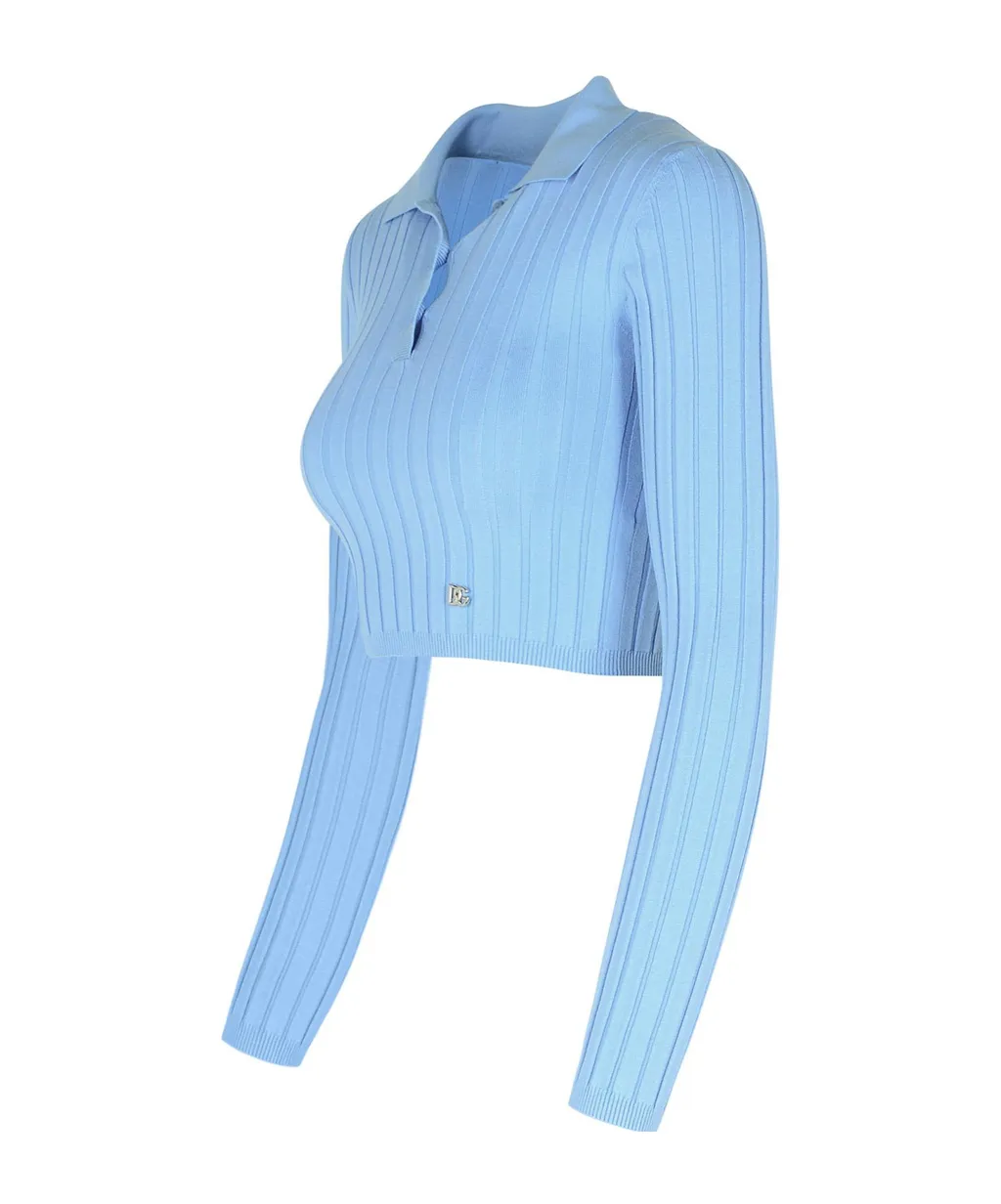 Logo Plaque Knitted Polo Shirt