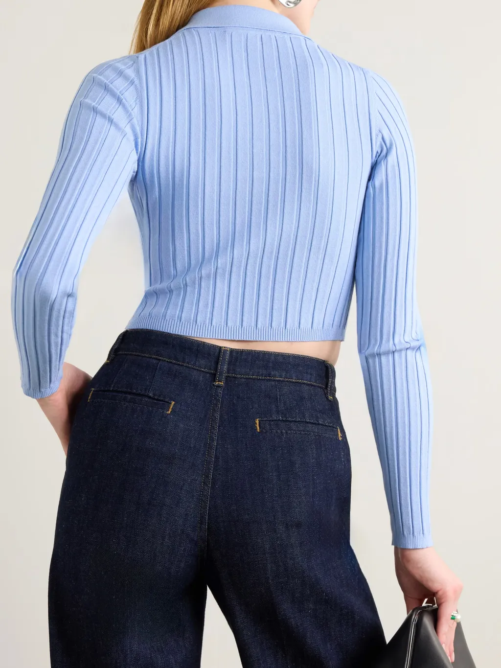 Logo Plaque Knitted Polo Shirt