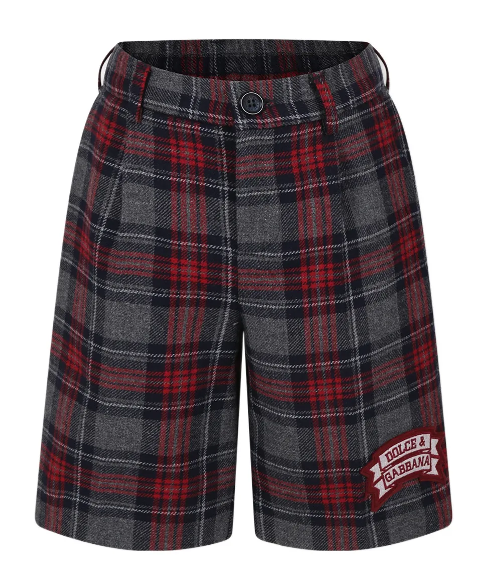 Logo-Print Tartan-Pattern Shorts
