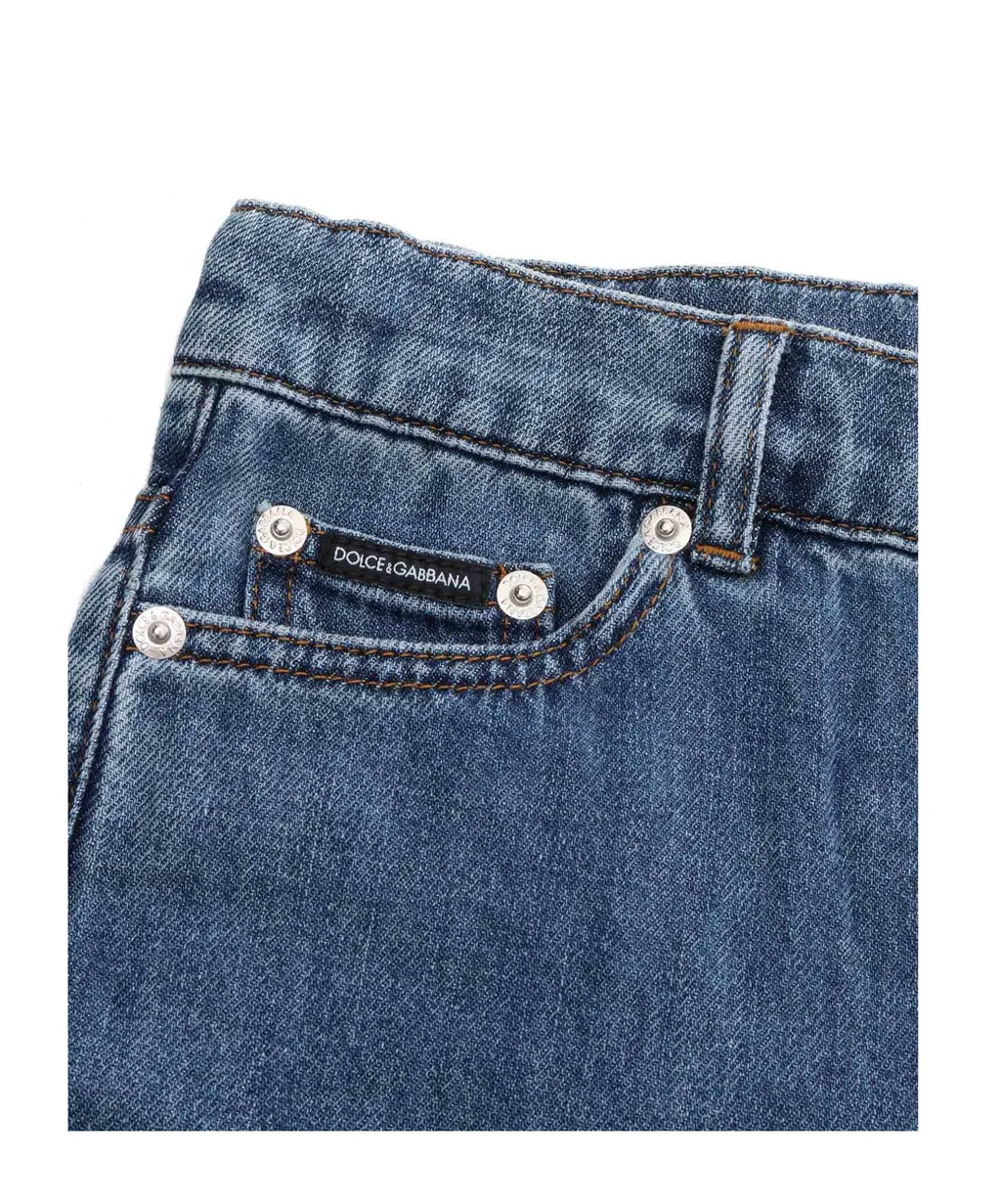 Straight Leg Denim Jeans