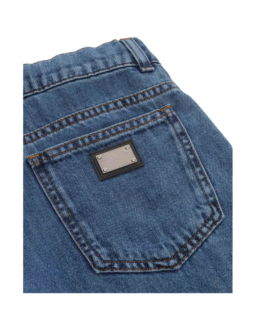 Straight Leg Denim Jeans
