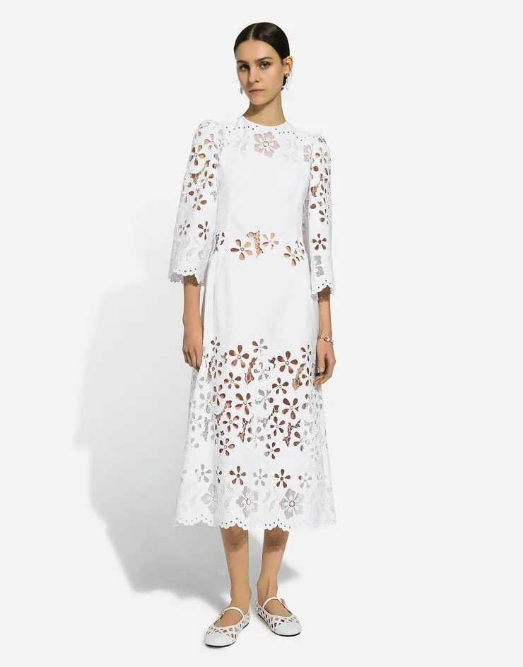 Cut-Out Detailed Calf-Length Dress
