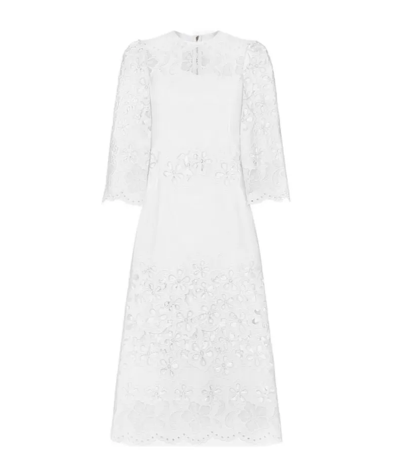 Cut-Out Detailed Calf-Length Dress