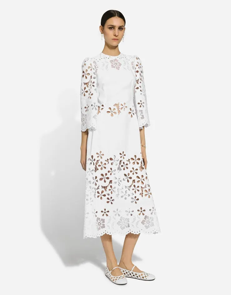 Cut-Out Detailed Calf-Length Dress