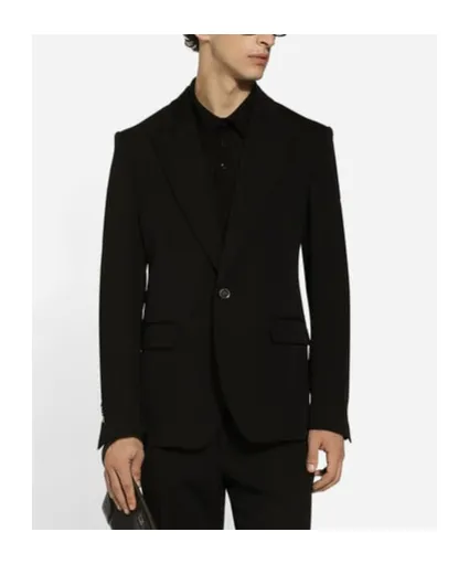Peak Lapel Single-Breasted Jacket