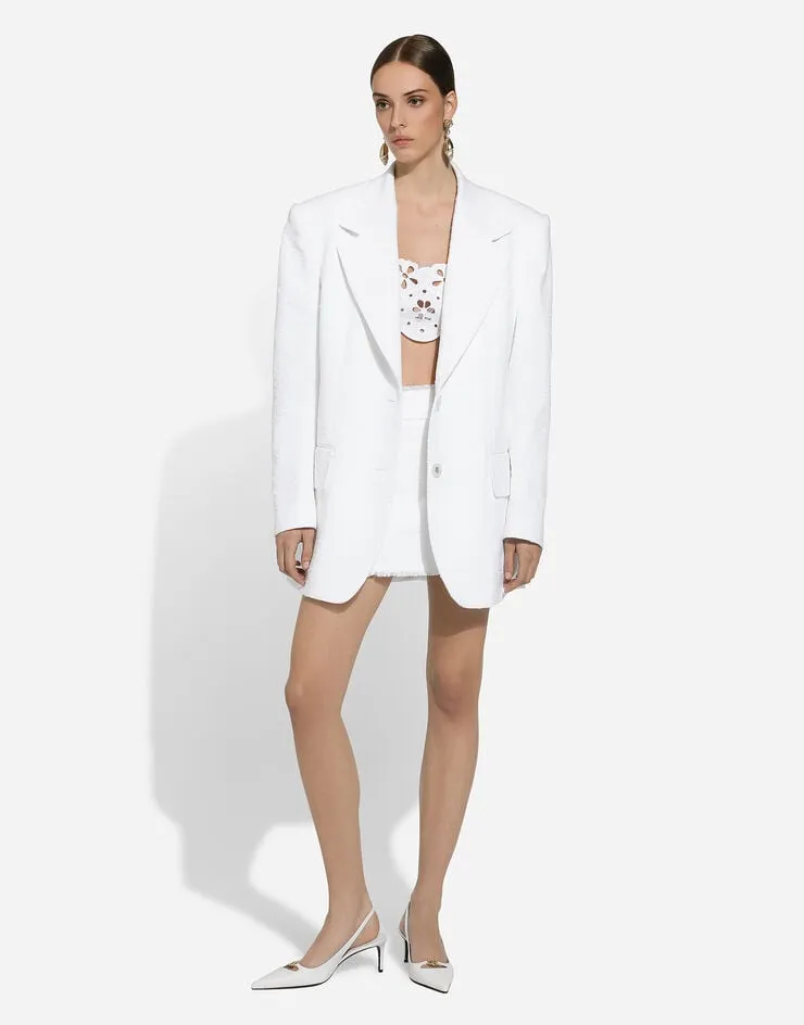 Single-Breasted Raschel Tweed Jacket