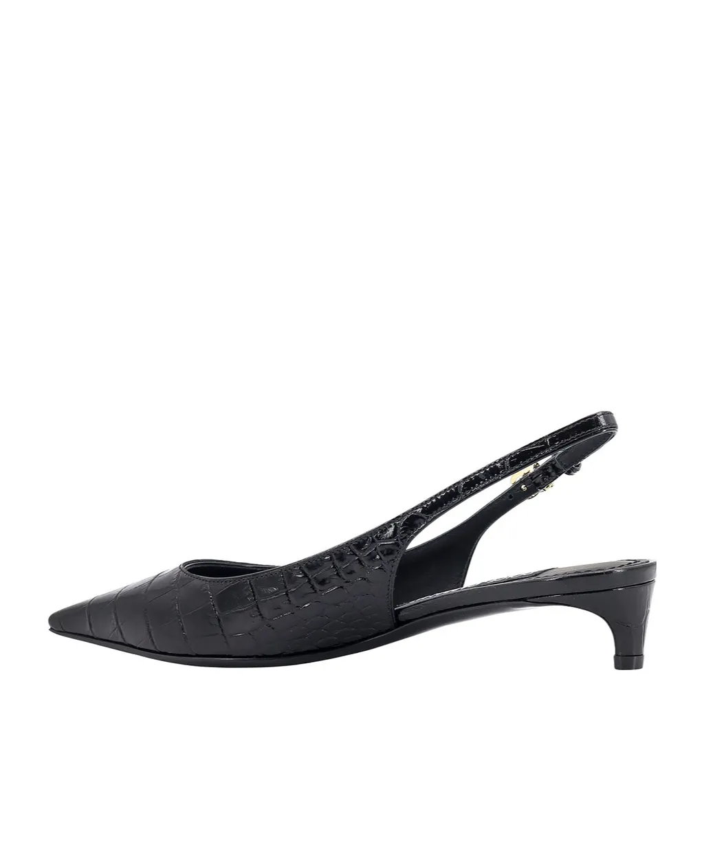 Embossed Slingback Pumps