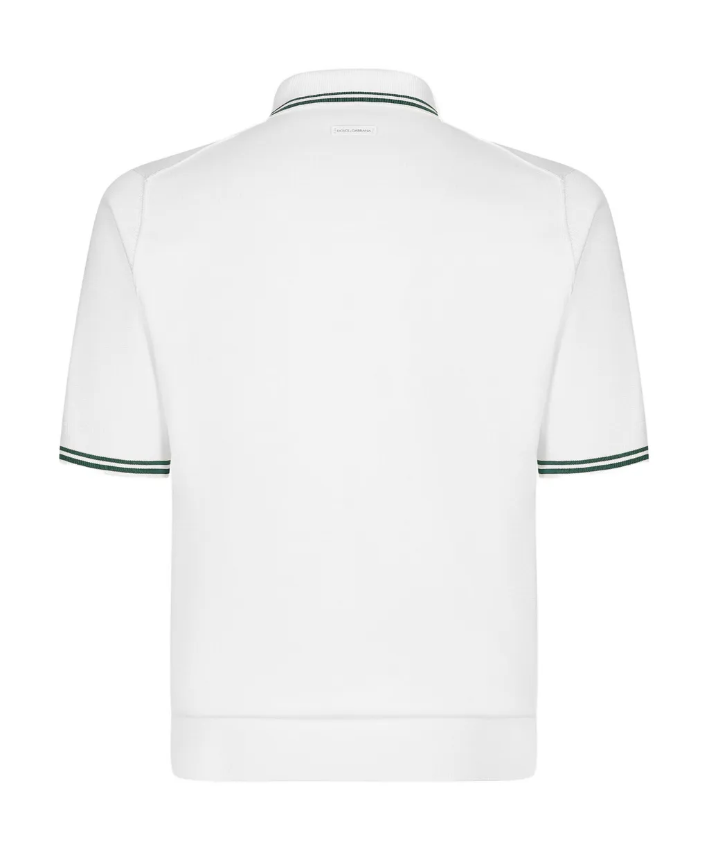 Stripe Detailed Knitted Polo Shirt