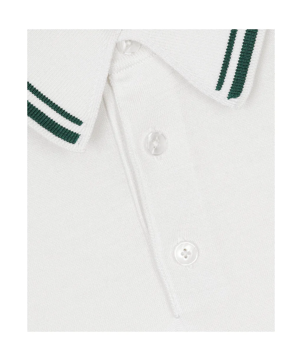 Stripe Detailed Knitted Polo Shirt