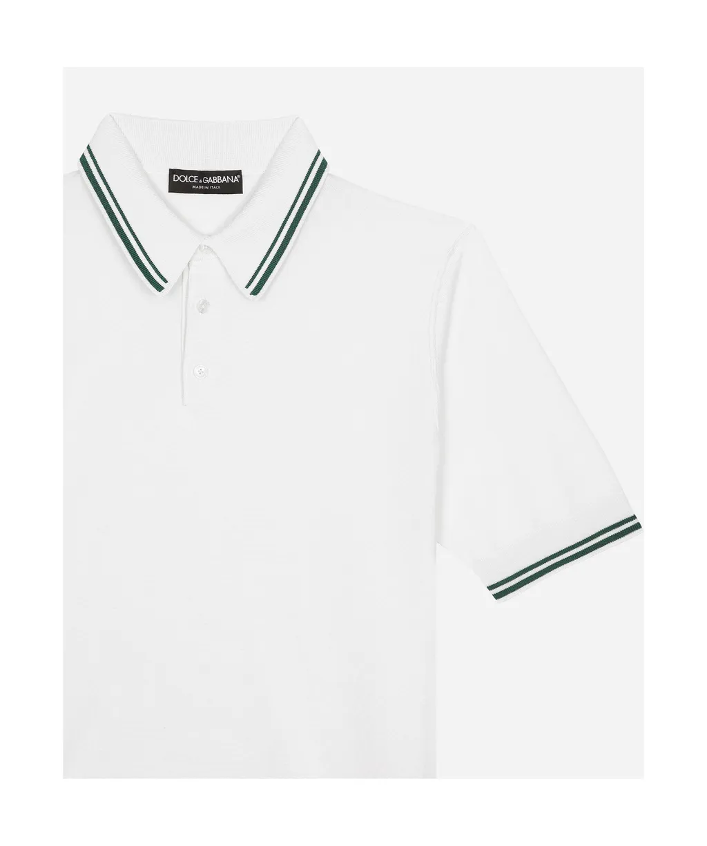 Stripe Detailed Knitted Polo Shirt