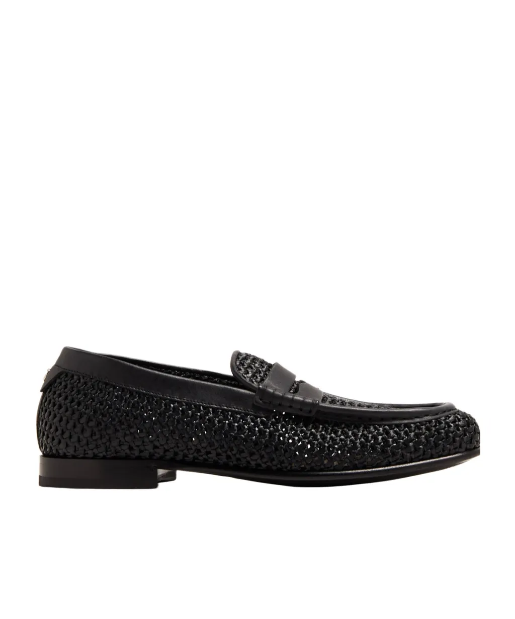 Logo Lettering Interwoven Penny Loafers