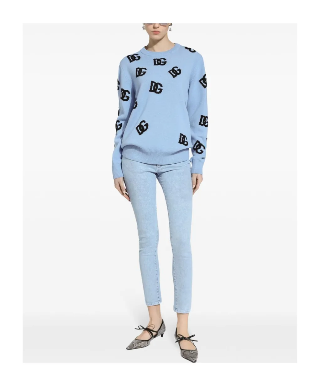 Dg Logo Intarsia Knitted Jumper