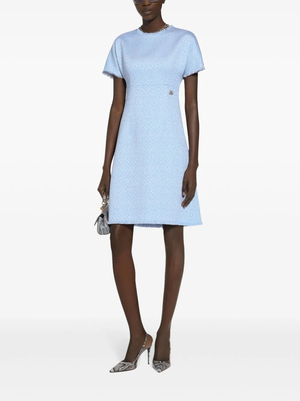 Bouclé A-Line Midi Dress