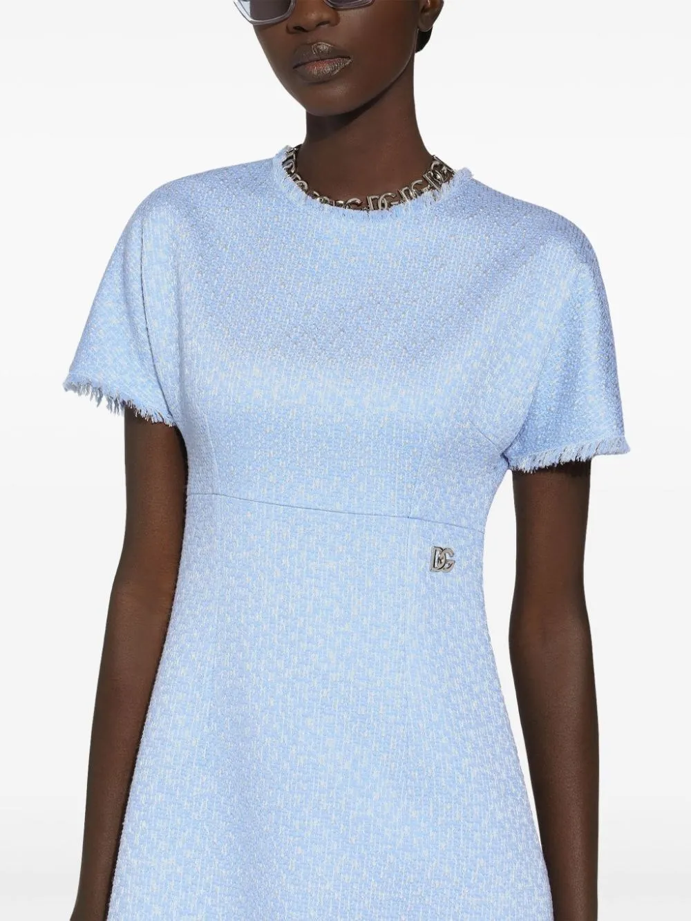 Bouclé A-Line Midi Dress