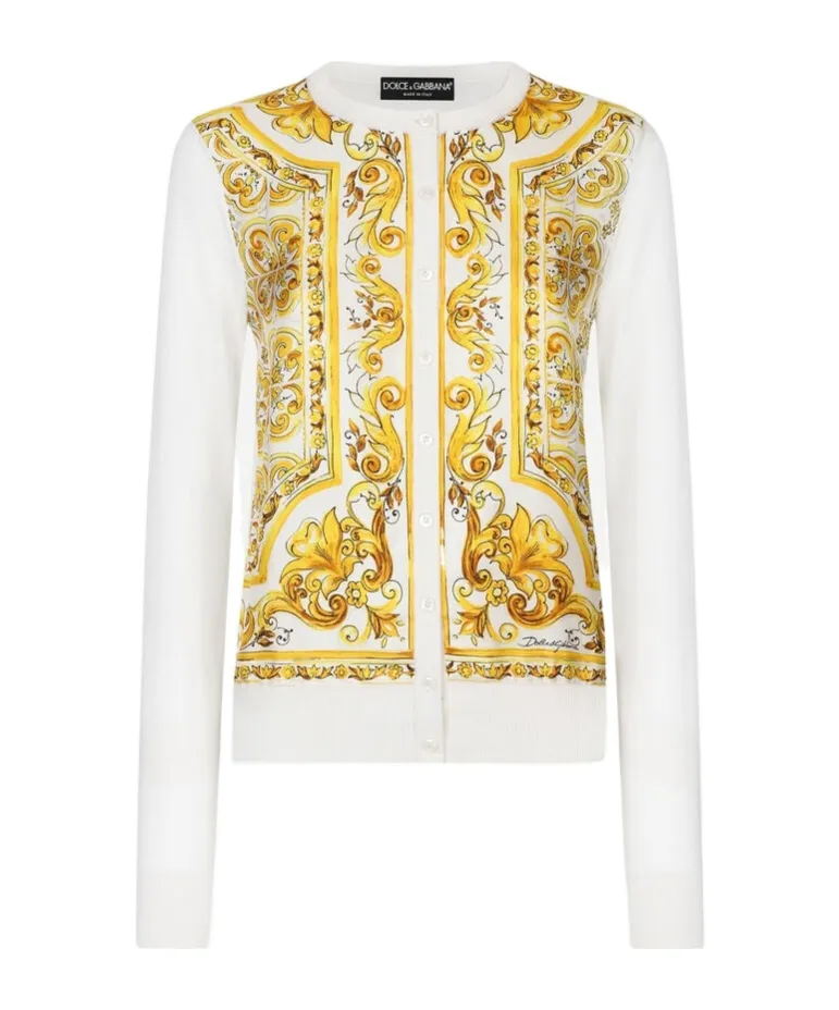 Majolica-Printed Cardigan