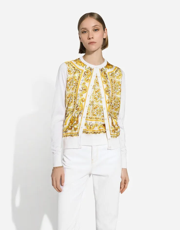 Majolica-Printed Cardigan