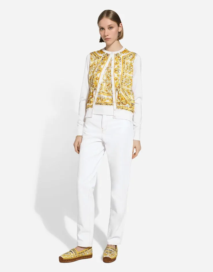 Majolica-Printed Cardigan