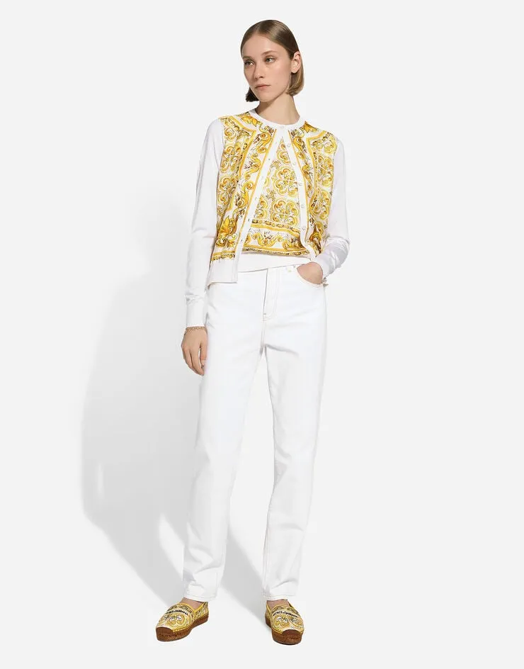 Majolica-Printed Cardigan