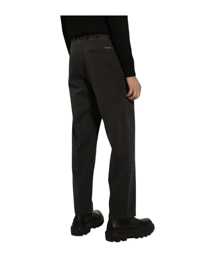 Logo Patch Straight Leg Trousers