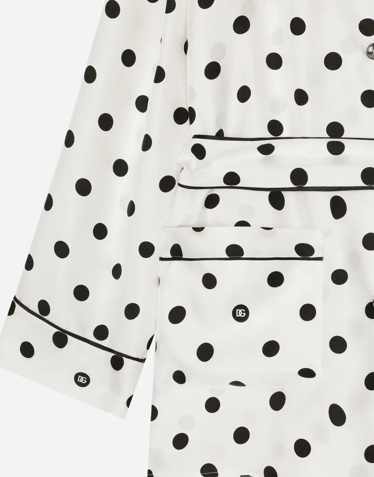 Polka-Dot Printed Pajama Shirt