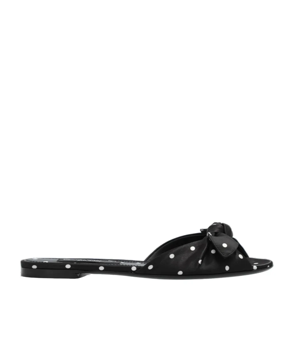 Bow-Detailed Satin Sliders