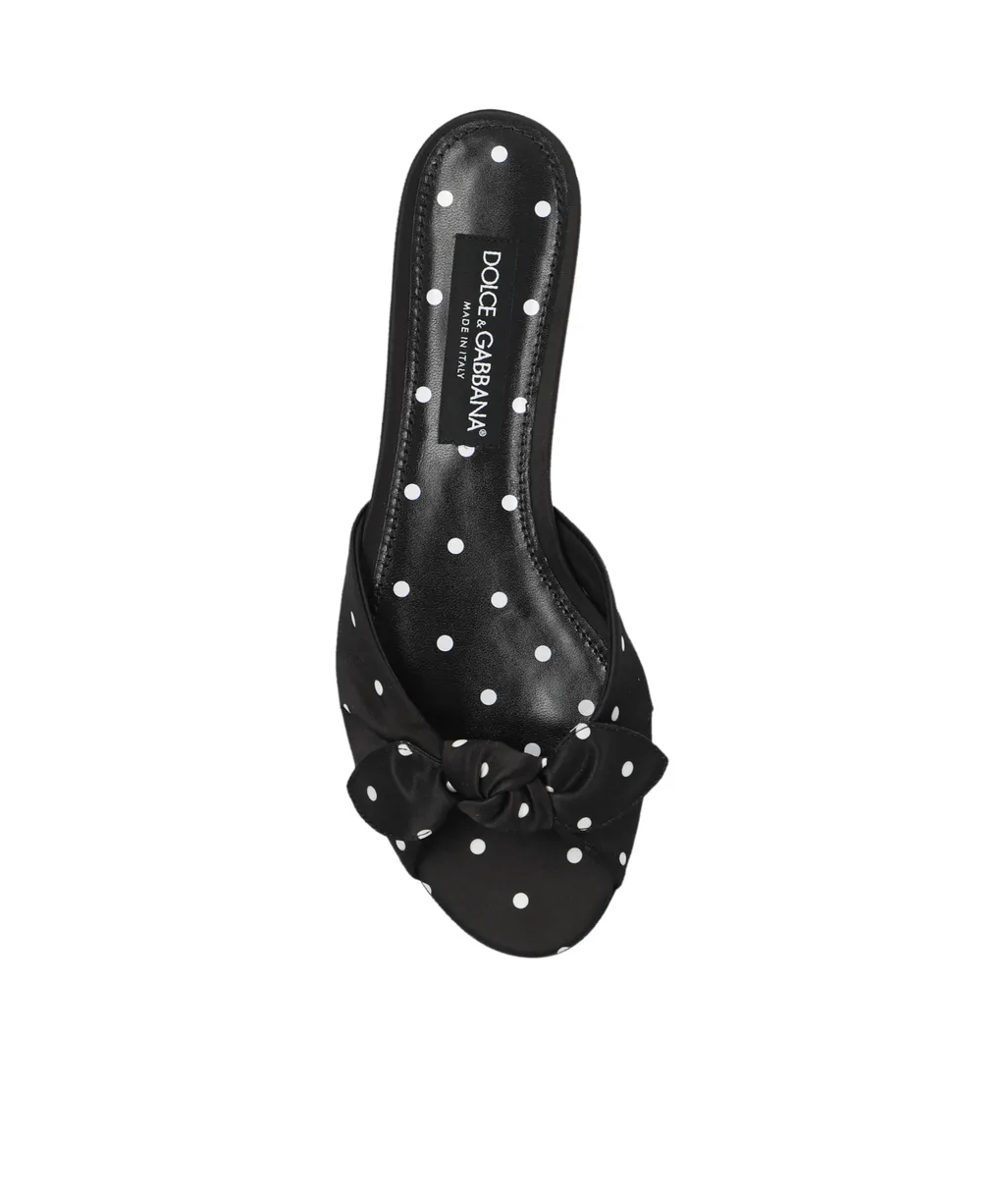 Bow-Detailed Satin Sliders
