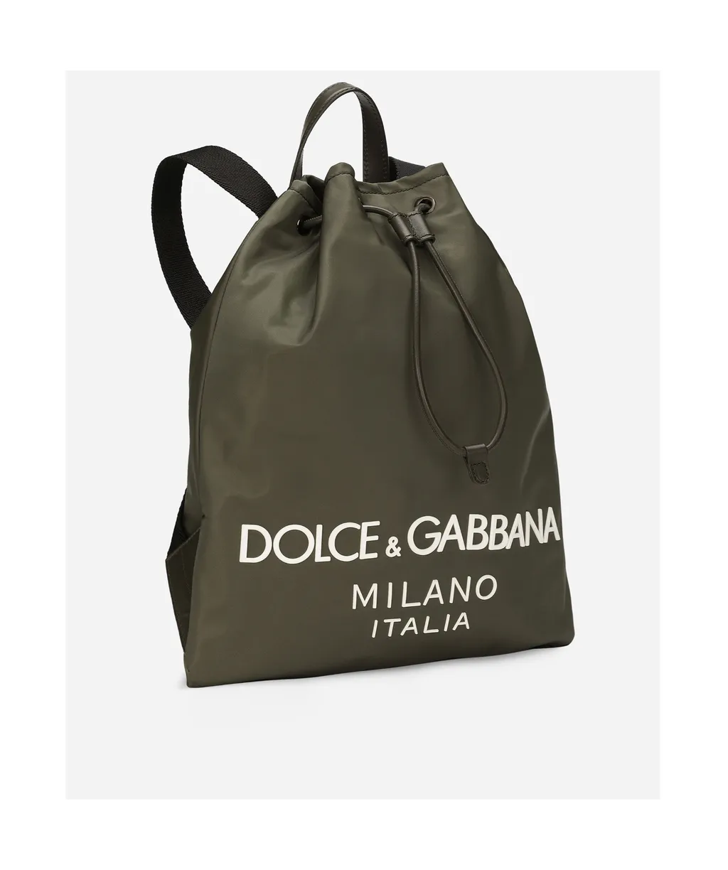 Logo Printed Drawstring Backpack