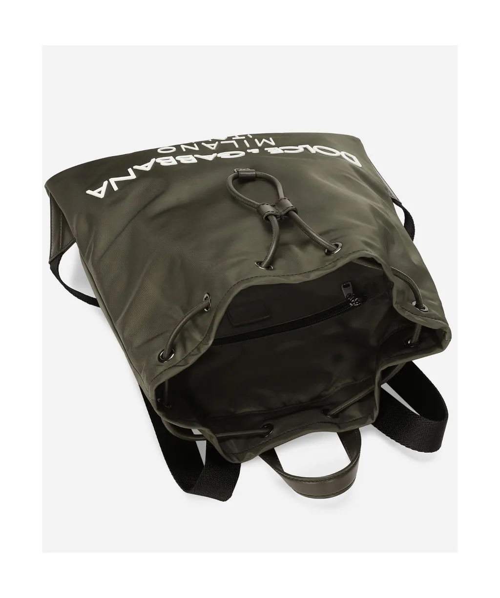 Logo Printed Drawstring Backpack