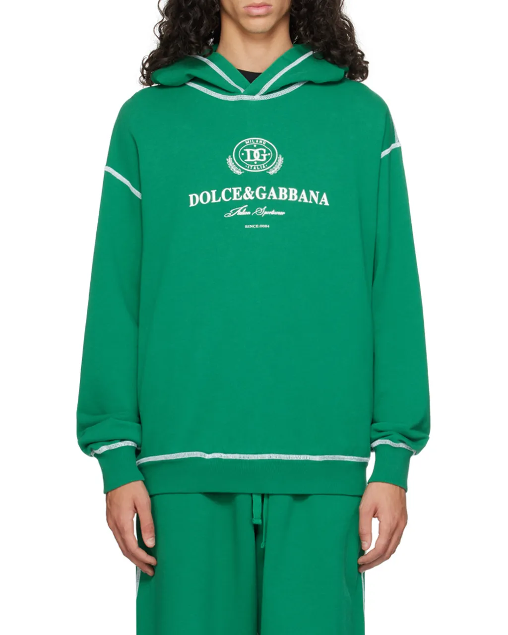 Logo Printed Jersey Hoodie