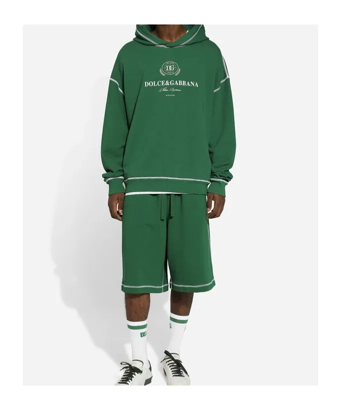 Logo Printed Jersey Hoodie